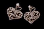Engelbert Collection White Gold Heart Earrings